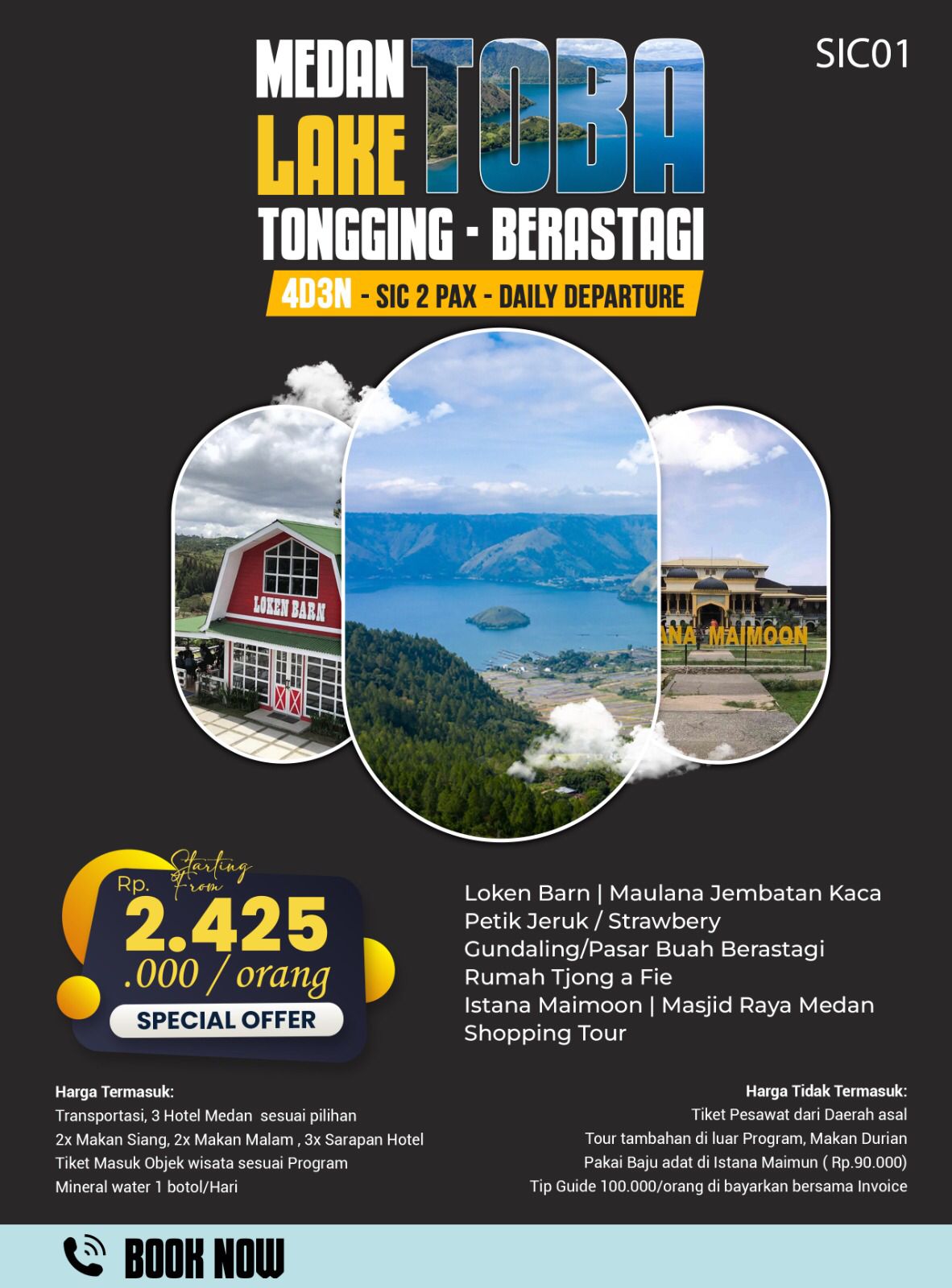 Medan Lake Toba Tongging Berastagi 4D3N