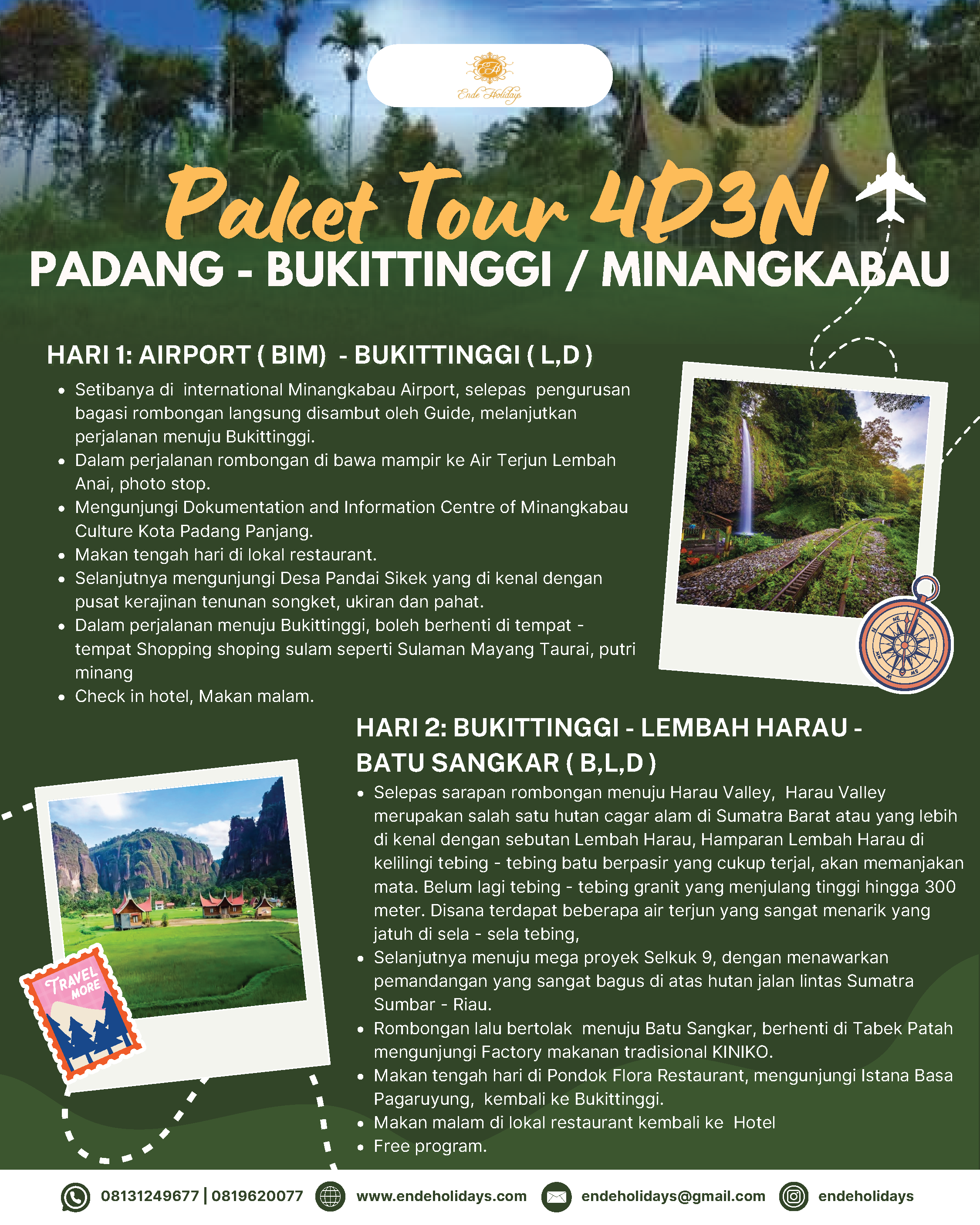 Padang - Bukittinggi / Minangkabau 4D3N
